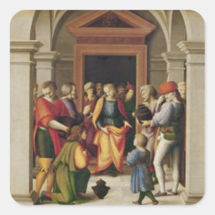 Joseph bekommt seine Brüder, c. 1515 Quadratischer Aufkleber