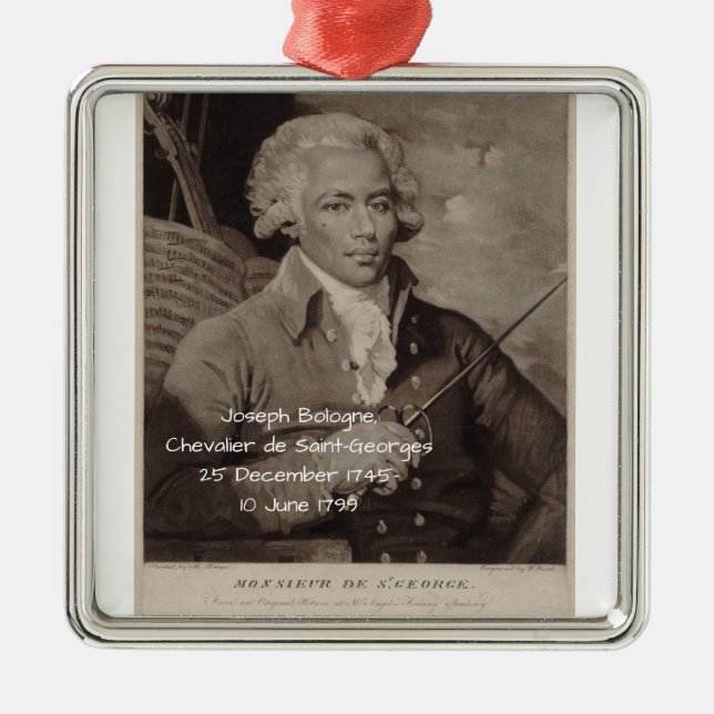 Joseph Bologne Chevalier de Saint-Georges Ornament Aus Metall (Vorne)