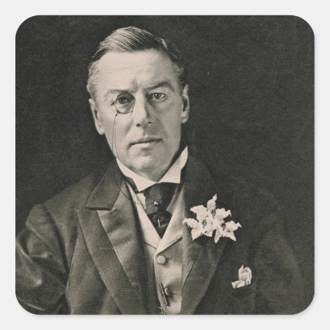 Joseph Chamberlain Quadratischer Aufkleber (Vorderseite)