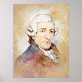 Joseph Haydn Portrait im Aquarell Style Poster