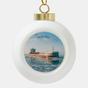 Joseph L. Blockball oder Schneeflocke Keramik Kugel-Ornament