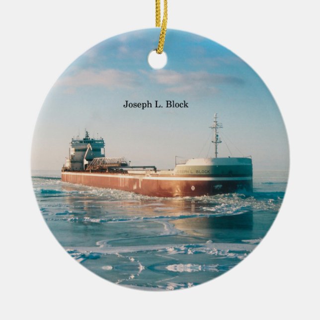 Joseph L. Blockschmuck Keramik Ornament (Vorne)