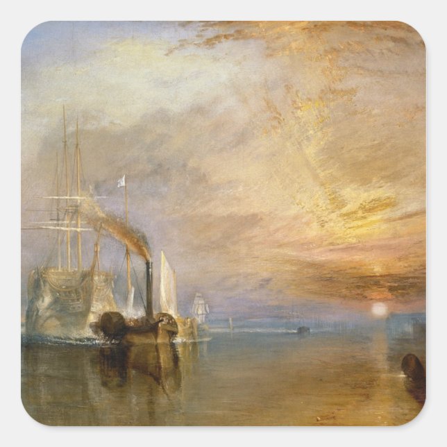Joseph Mallord William Turner | Das "Kampfprogramm Quadratischer Aufkleber (Vorderseite)