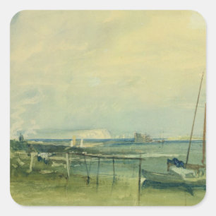 Joseph Mallord William Turner Küstenlandschaft m Quadratischer Aufkleber