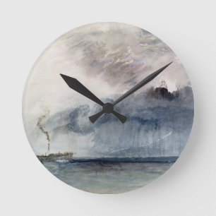 Joseph Mallord William Turner Steamboat in a Sto Runde Wanduhr