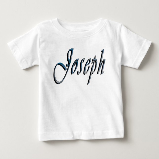 Joseph, Name, Logo, Babys Weißer T - Shirt (Vorderseite)