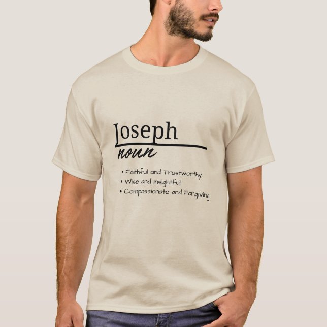 Joseph, Personalisierter Name Definition für Junge T-Shirt (Vorderseite)