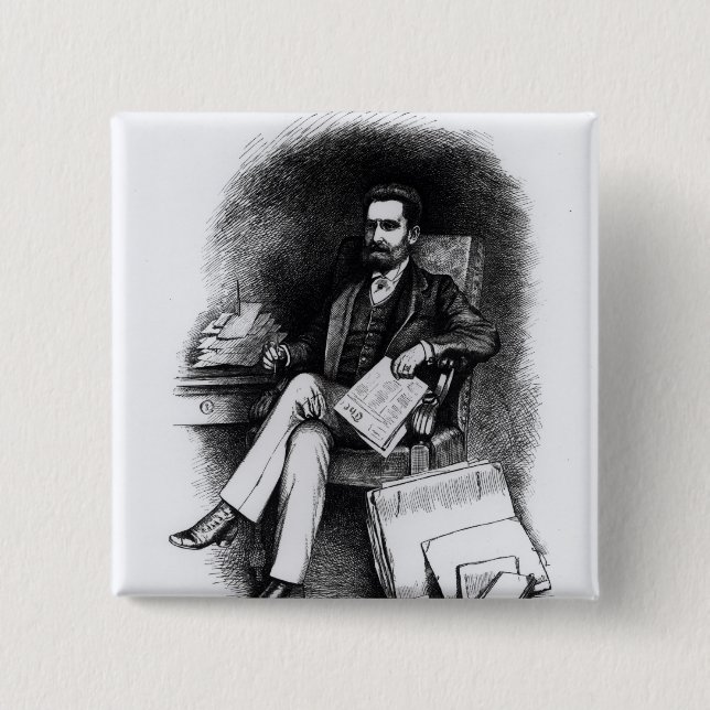 Joseph Pulitzer "von der Kuriosität", 1887 Button (Vorderseite)
