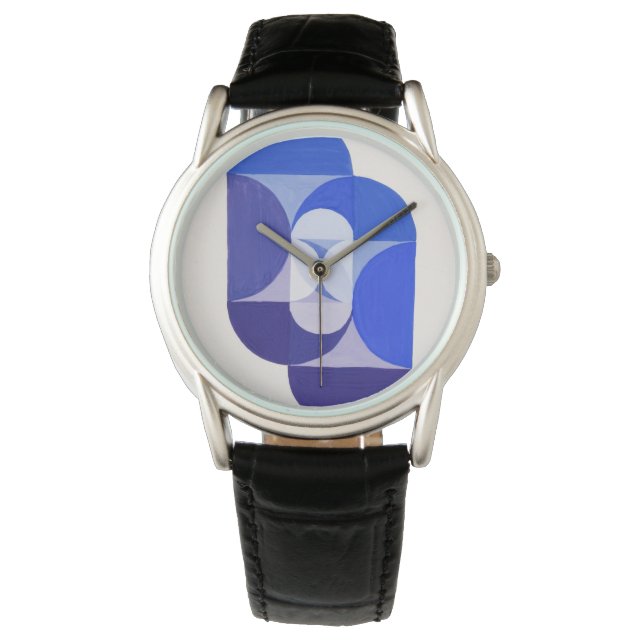 Joseph Schillinger Key Blue. Abstrakt geometrisch Armbanduhr (Vorderseite)