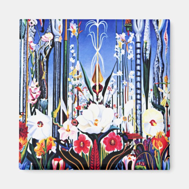 Joseph Stella painting, Blume Italien Magnet (Vorne)