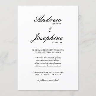Josephine Klassische einfache Hochzeitseinladung Einladung