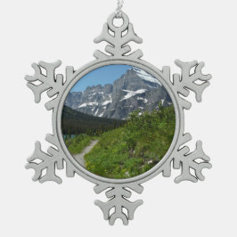 Josephine Lake Trail mit Monte Guild am Gletscher Schneeflocken Zinn-Ornament