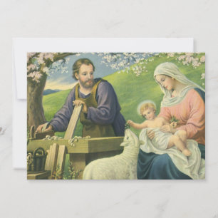 Joseph's Workshop mit Mary und Baby Jesus Einladung