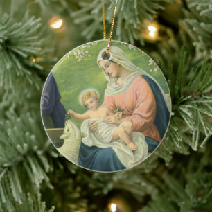 Joseph's Workshop mit Mary und Baby Jesus Keramik Ornament