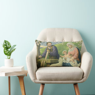 Joseph's Workshop mit Mary und Baby Jesus Lendenkissen