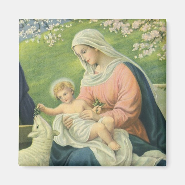 Joseph's Workshop mit Mary und Baby Jesus Magnet (Vorne)