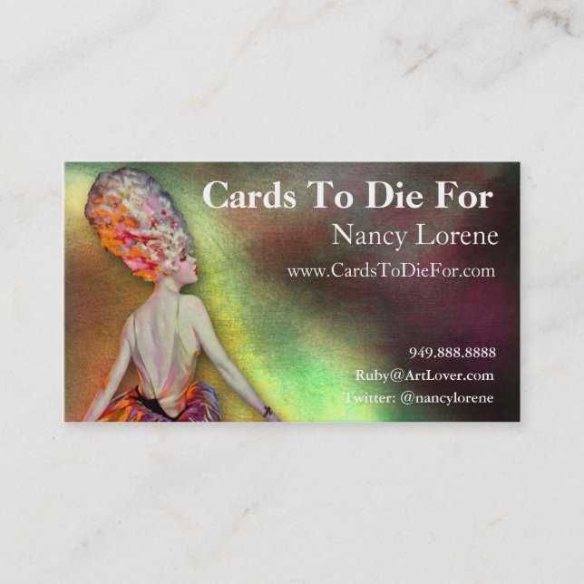 Josette dans l'orange - cartes de visite (Devant)