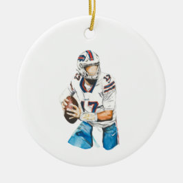 Josh Allen Buffalo Bills Round Ornament