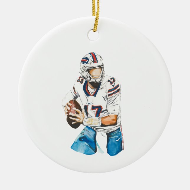 Josh Allen Buffalo Bills Round Ornament (Vorne)