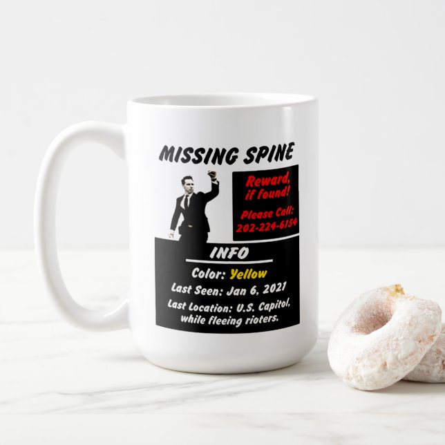 Josh Hawley Vermisst Spine Kaffeetasse (Mit Donut)