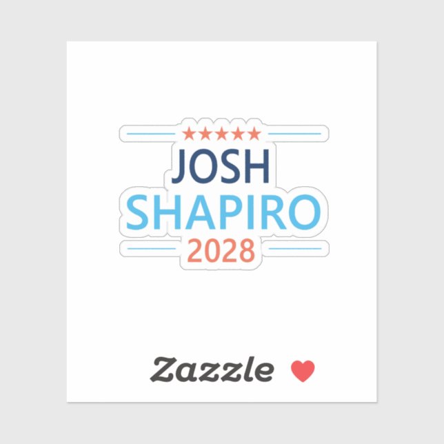 Josh Shapiro 2028 Aufkleber (Blatt)