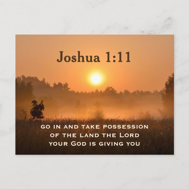 Joshua 1:11 Schrift Übergabe des Landes Postkarte (Vorderseite)