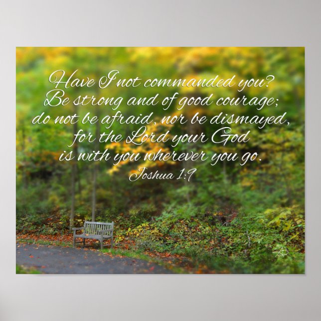 Joshua 1:9 Bibel Verse Christian Scripture Poster (Vorne)
