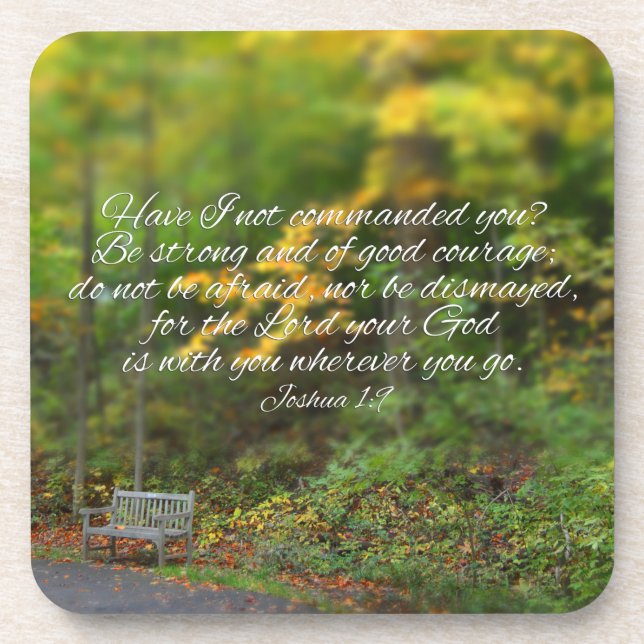 Joshua 1:9 Bibel Verse Christian Scripture Untersetzer (Vorderseite)