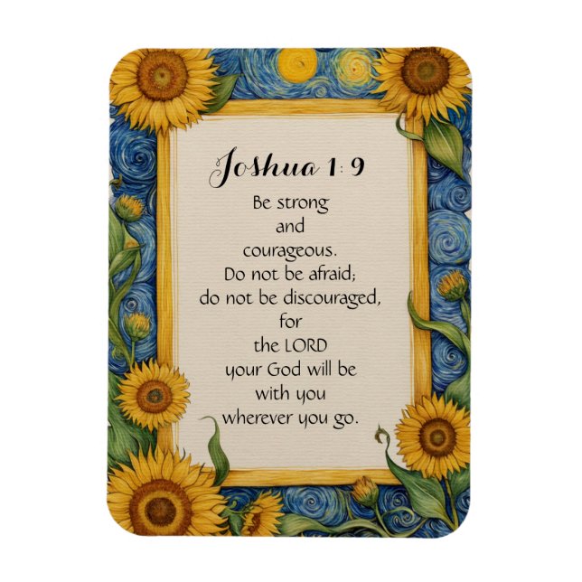 Joshua 1:9 Bibelverse Art Magnet (Vertikal)