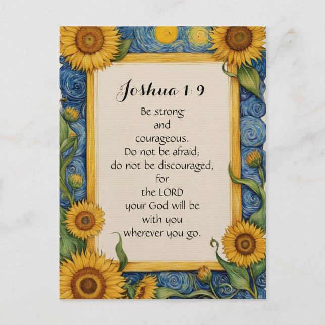Joshua 1:9 Bibelverse Art Postkarte (Vorderseite)