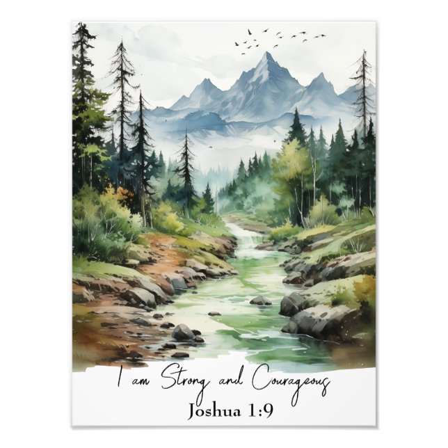 Joshua 1:9 Christliches Kinderzimmer Kunst, Holz Fotodruck (Vorne)