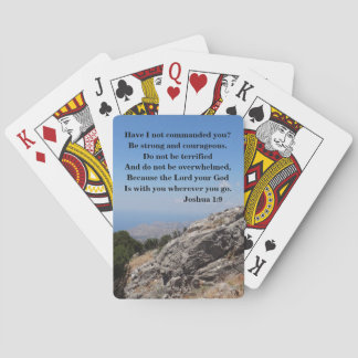 Joshua 1:9 Custom Bible Verse mit Bergsicht Spielkarten