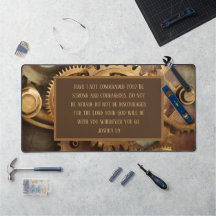 Joshua 1:9 Desk Mat Bibelvers Zahnräder