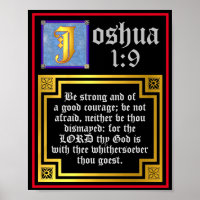 Joshua 1:9 Illuminierte Alte Testament Bible Verse