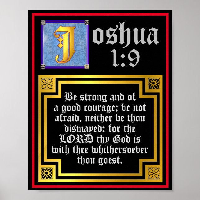 Joshua 1:9 Illuminierte Alte Testament Bible Verse Poster (Vorne)