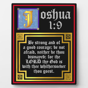 Joshua 1:9 Illuminiertes Bibelangebot Fotoplatte