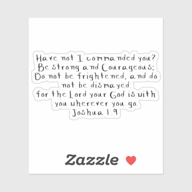 "Joshua 1:9" Maßgeschneiderte Vinyl Stickers Aufkleber (Blatt)