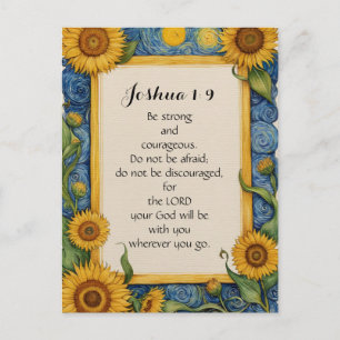 Joshua 1:9 NIV Bibelvers Kunst  Postkarte