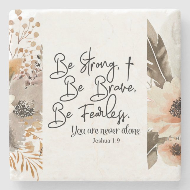 Joshua 1 9 sei stark, sei tapfer Bibelverse Steinuntersetzer (Vorderseite)