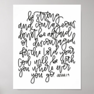 Joshua 1:9 - Sei stark und mutig - Poster