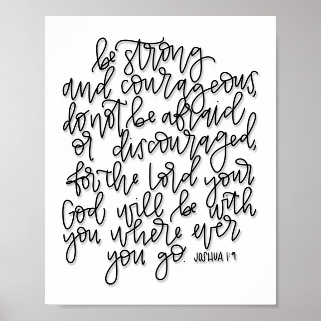 Joshua 1:9 - Sei stark und mutig - Poster (Vorne)