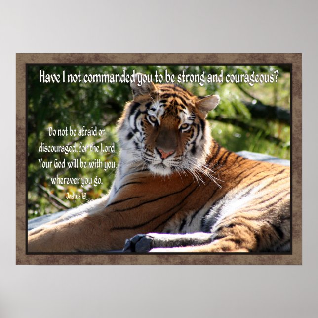 Joshua 1:9 Tiger Poster (Vorne)