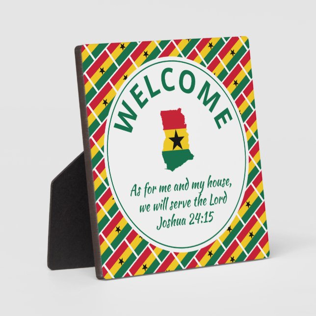 Joshua 24:15 Custom Welcome GHANA Fotoplatte (Vorderseite)