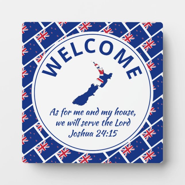 Joshua 24:15 für mich und mein Haus NEW ZEALAND Fotoplatte (Vorderseite)