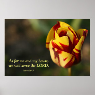 Joshua 24:15 Roter und Gelber Tulip Poster