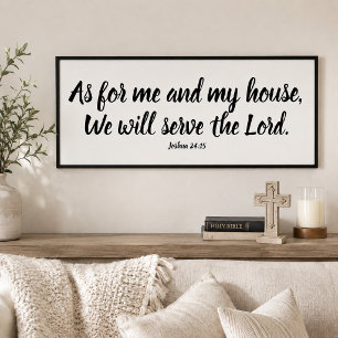Joshua 24:15 Was mich angeht... Serbe dem Herrn Sc Poster