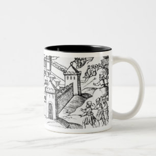 Joshua an den Wänden von Jericho Zweifarbige Tasse