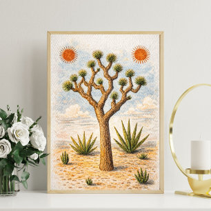 Joshua-Baum Kunst   Boho Natur-Wandkunst Poster