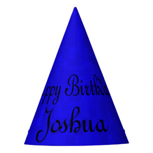 Joshua, Happy Birthday Blue Birthday Cap. Partyhütchen