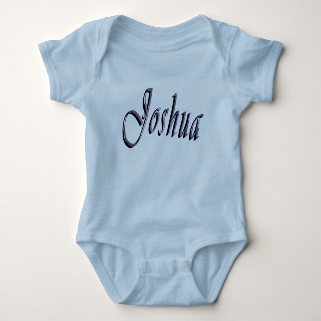 Joshua, Jungenname, Babys, Blue Body Anzug Baby Strampler (Vorderseite)